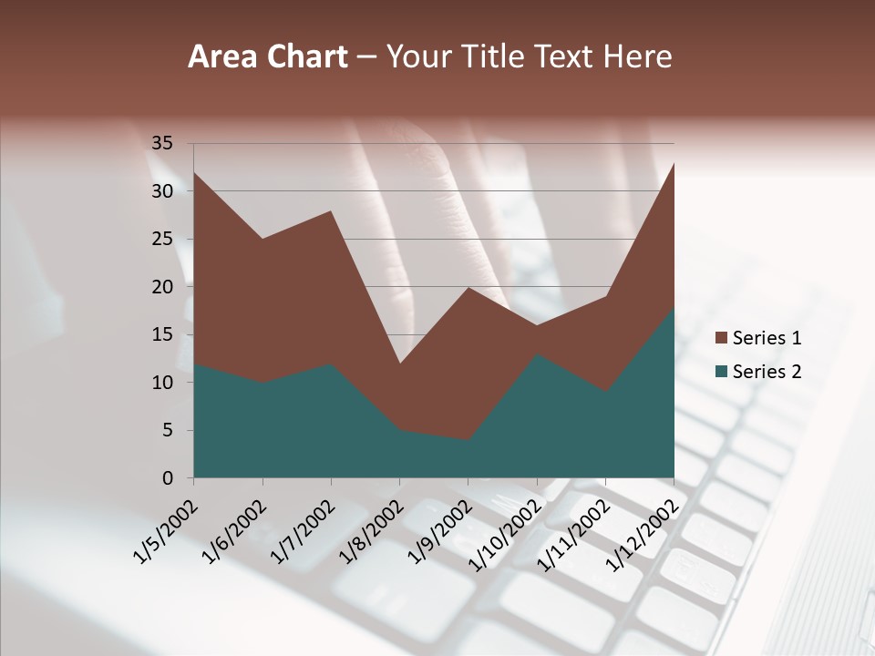 Laptop Fingers Closeup PowerPoint Template