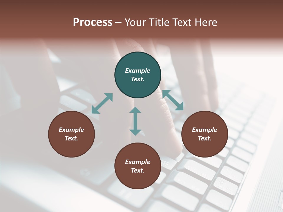 Laptop Fingers Closeup PowerPoint Template