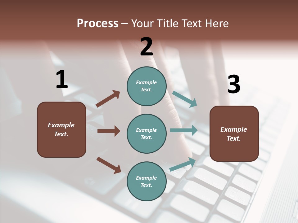 Laptop Fingers Closeup PowerPoint Template
