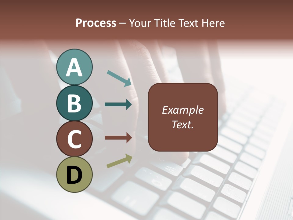 Laptop Fingers Closeup PowerPoint Template