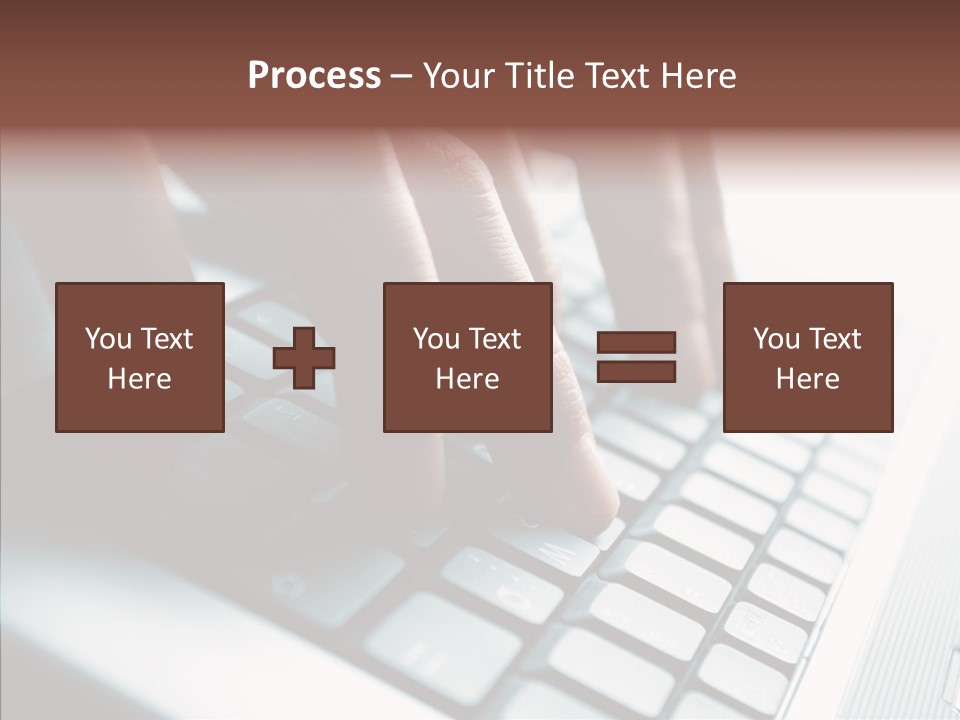 Laptop Fingers Closeup PowerPoint Template