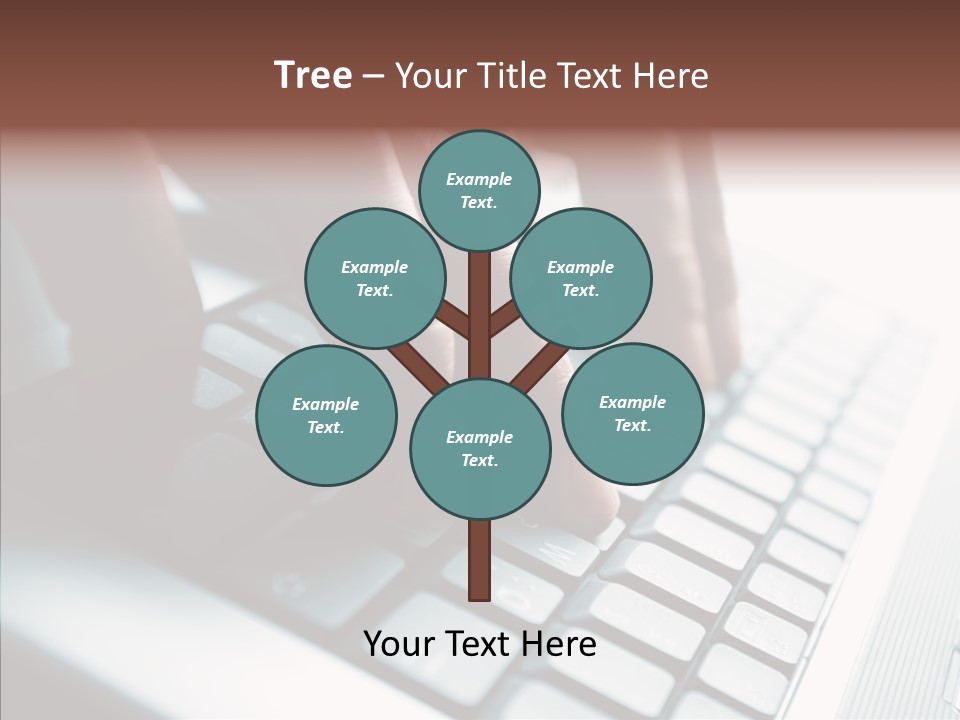 Laptop Fingers Closeup PowerPoint Template