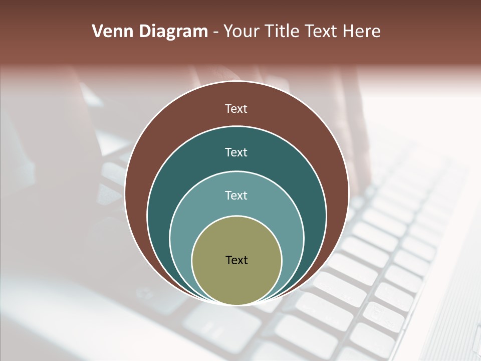 Laptop Fingers Closeup PowerPoint Template