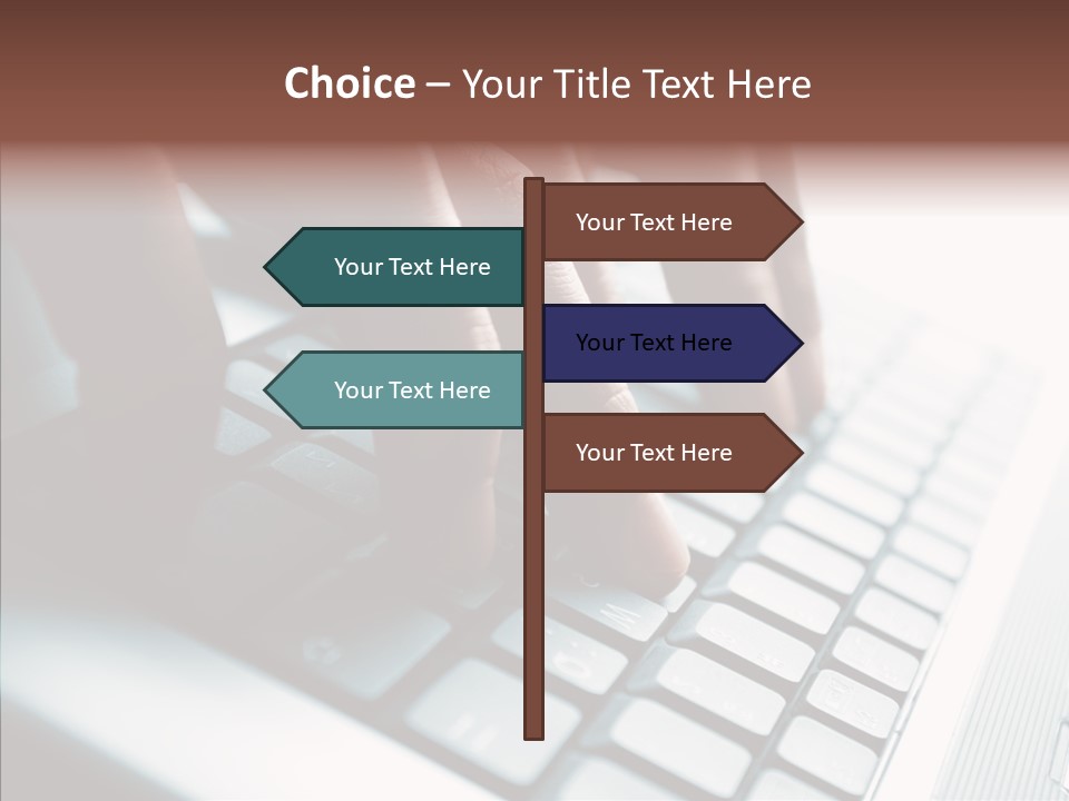 Laptop Fingers Closeup PowerPoint Template
