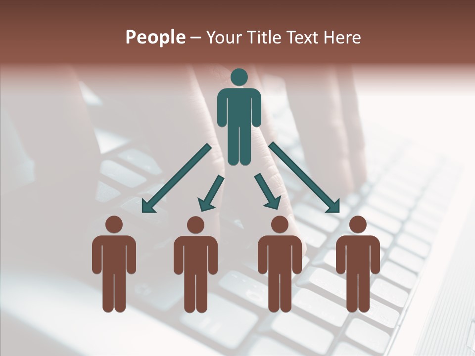 Laptop Fingers Closeup PowerPoint Template