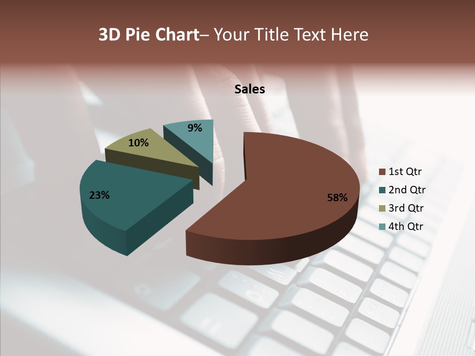 Laptop Fingers Closeup PowerPoint Template