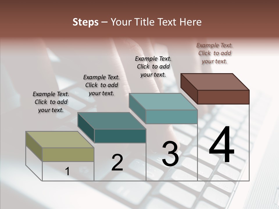 Laptop Fingers Closeup PowerPoint Template