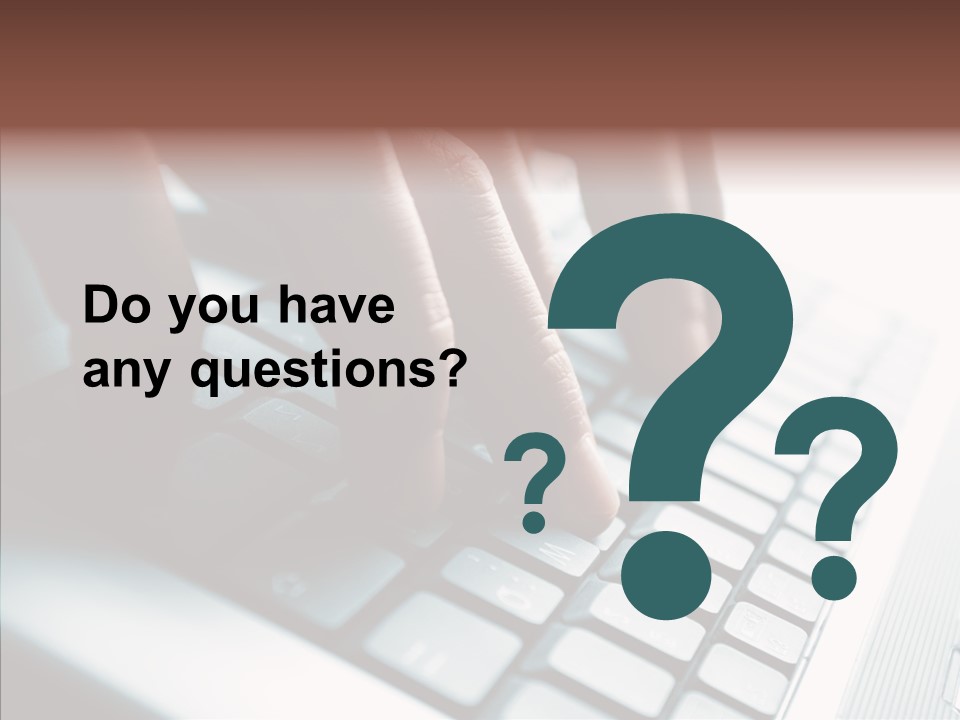 Laptop Fingers Closeup PowerPoint Template