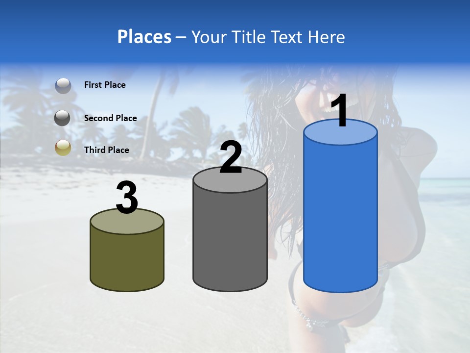 Breasts Tanned Woman PowerPoint Template