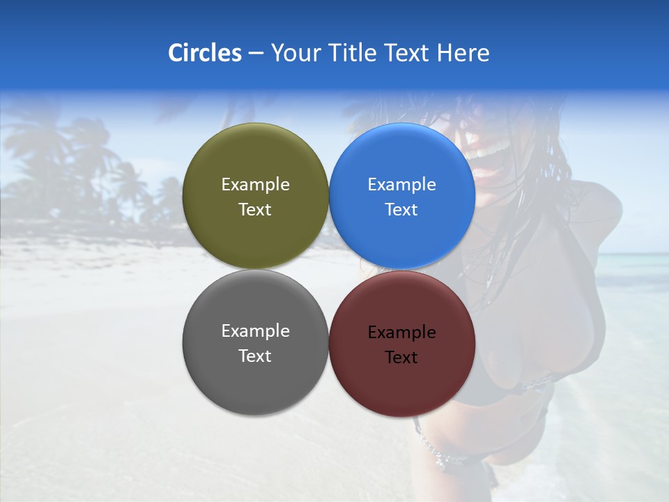 Breasts Tanned Woman PowerPoint Template