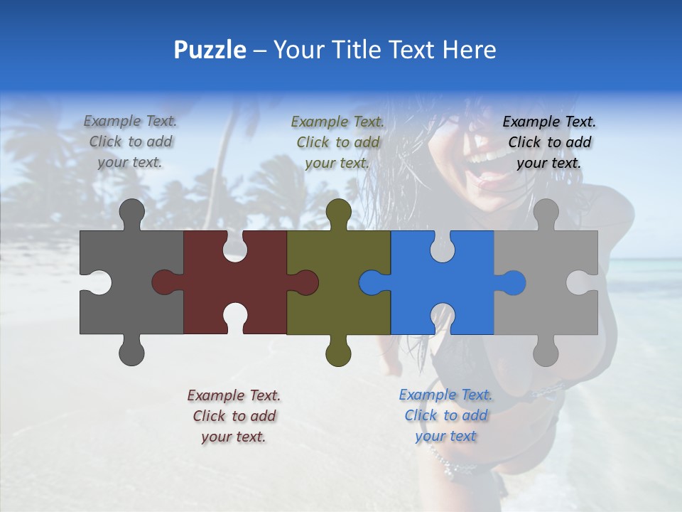 Breasts Tanned Woman PowerPoint Template