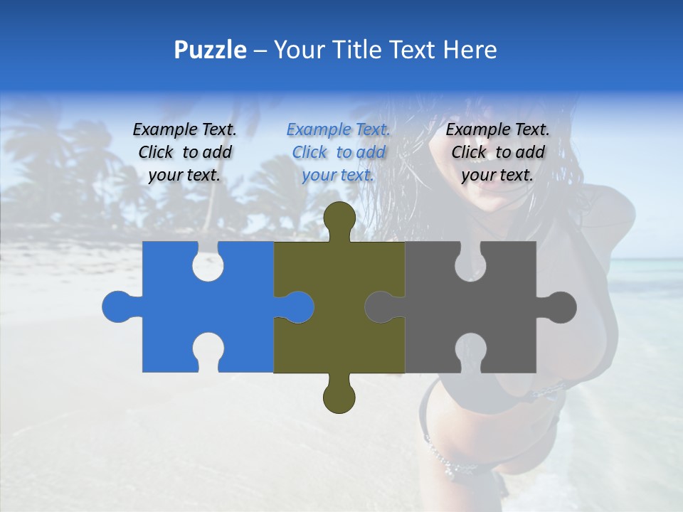 Breasts Tanned Woman PowerPoint Template