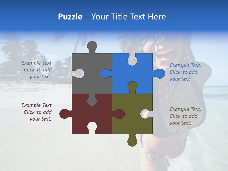 Breasts Tanned Woman PowerPoint Template