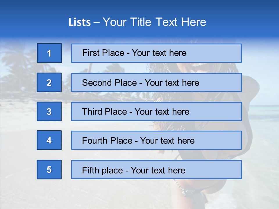 Breasts Tanned Woman PowerPoint Template