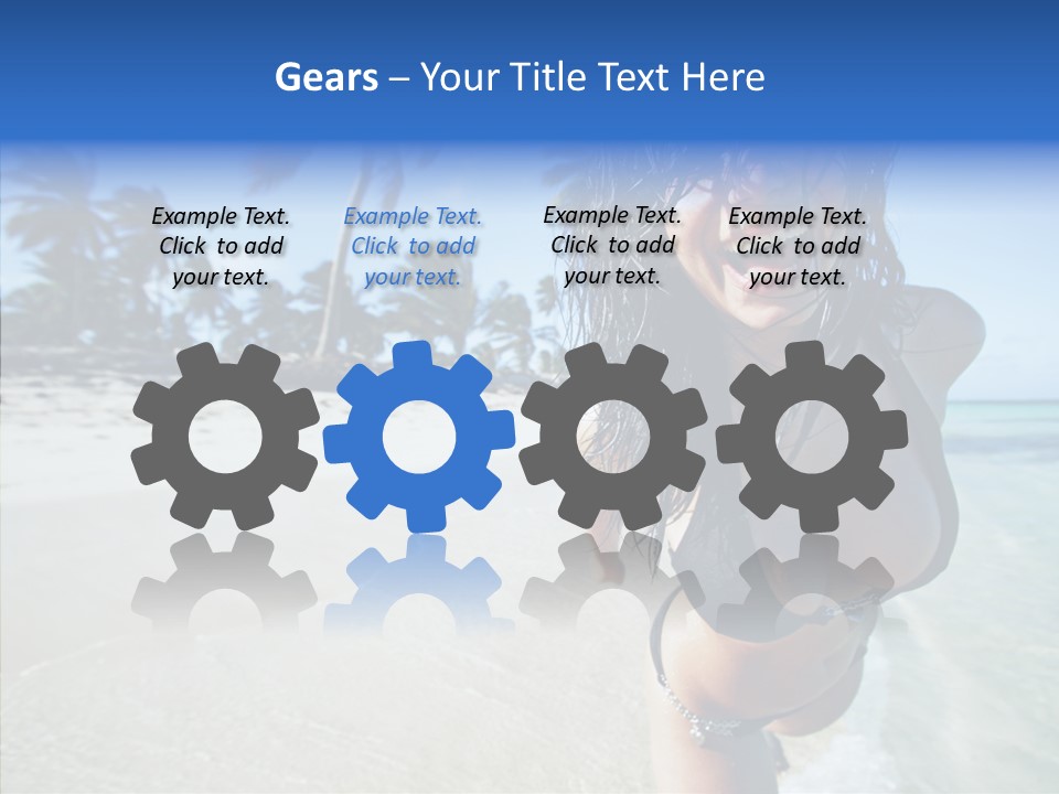 Breasts Tanned Woman PowerPoint Template