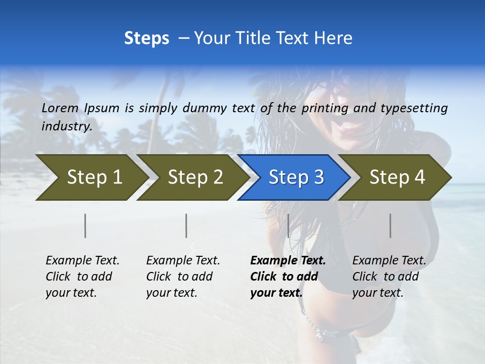 Breasts Tanned Woman PowerPoint Template