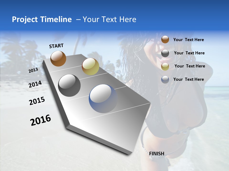 Breasts Tanned Woman PowerPoint Template