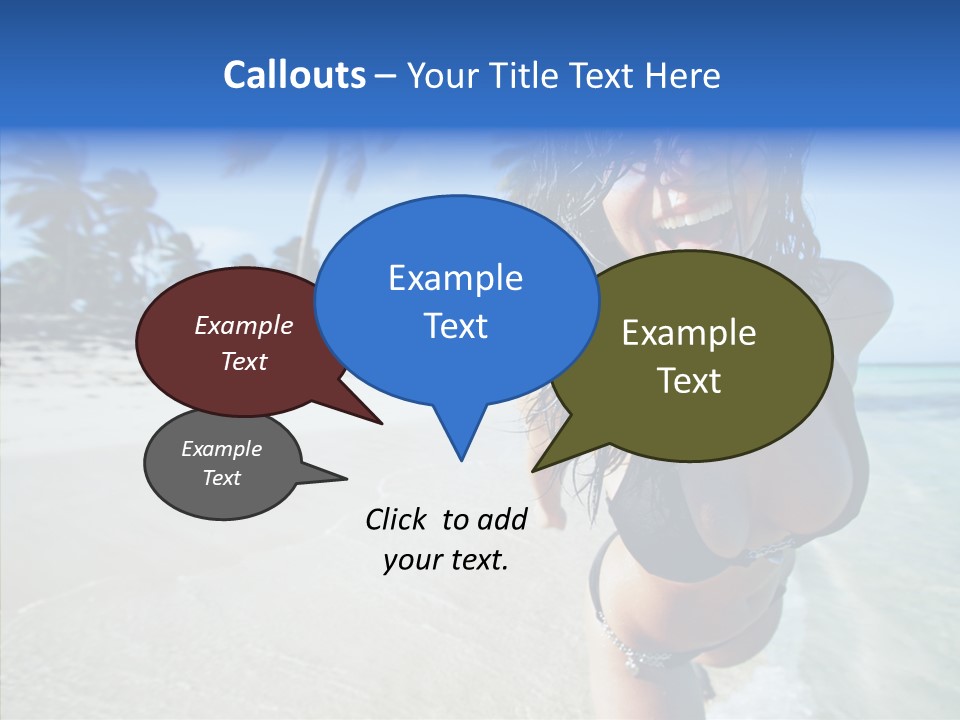 Breasts Tanned Woman PowerPoint Template