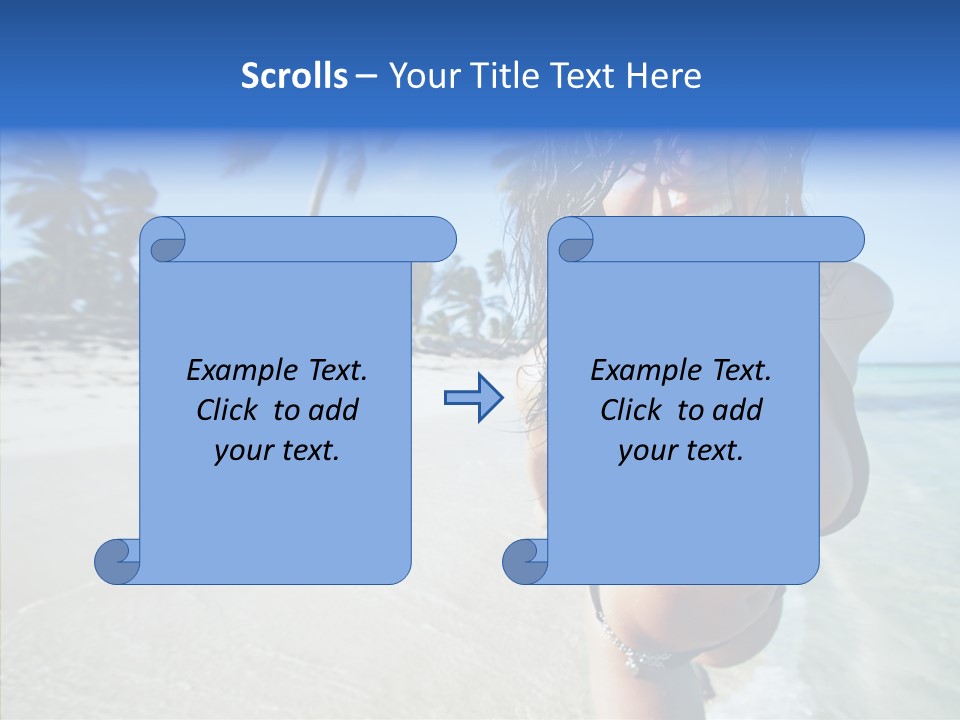 Breasts Tanned Woman PowerPoint Template