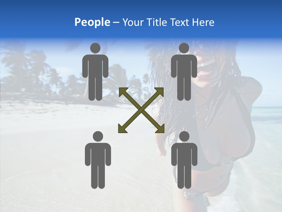 Breasts Tanned Woman PowerPoint Template