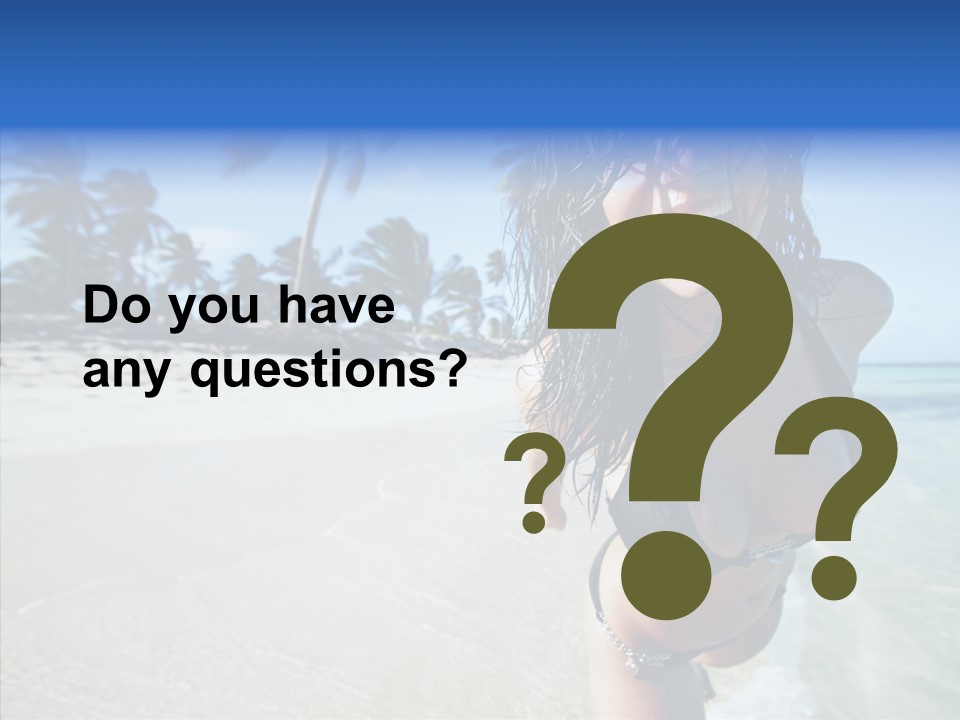 Breasts Tanned Woman PowerPoint Template