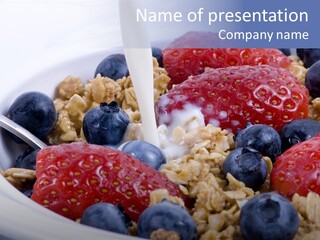Milk Strawberry Meal PowerPoint Template