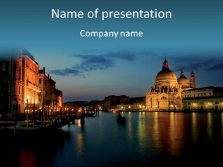 Clouds River Dusk PowerPoint Template