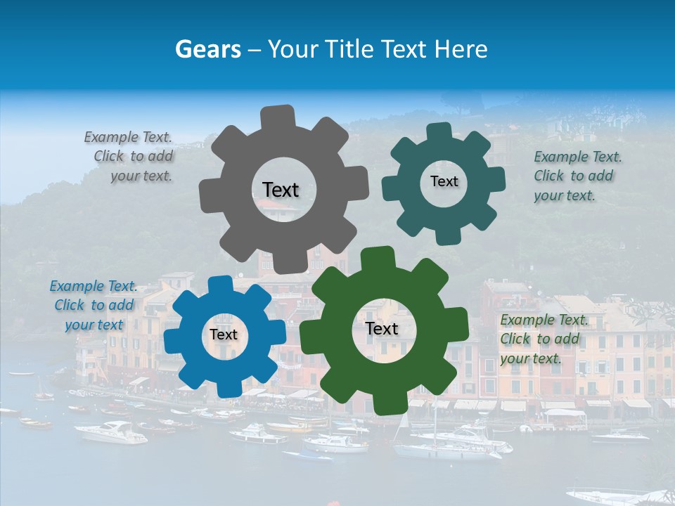 Houses Boats Jetty PowerPoint Template