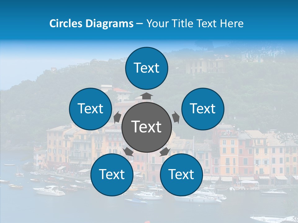 Houses Boats Jetty PowerPoint Template