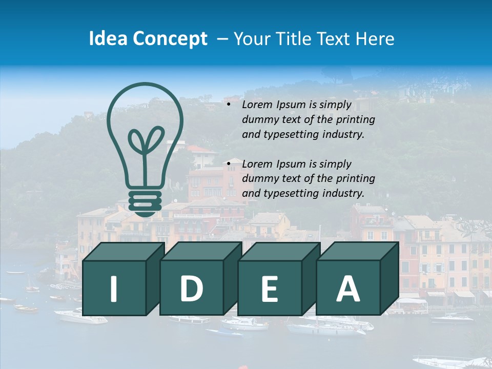 Houses Boats Jetty PowerPoint Template