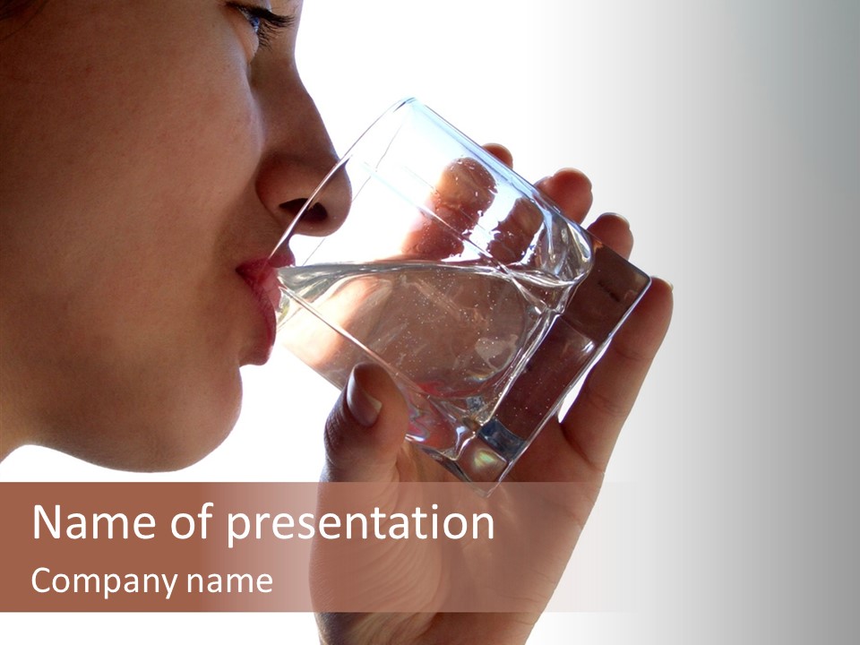 Lady Hand Glass PowerPoint Template