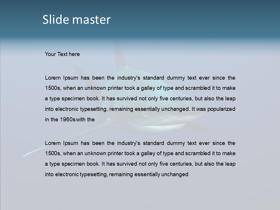 Blue Ocean Shark PowerPoint Template