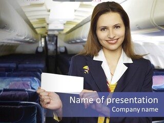 Airliner People Females PowerPoint Template