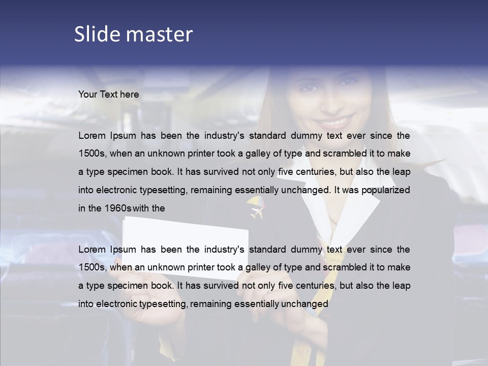 Airliner People Females PowerPoint Template