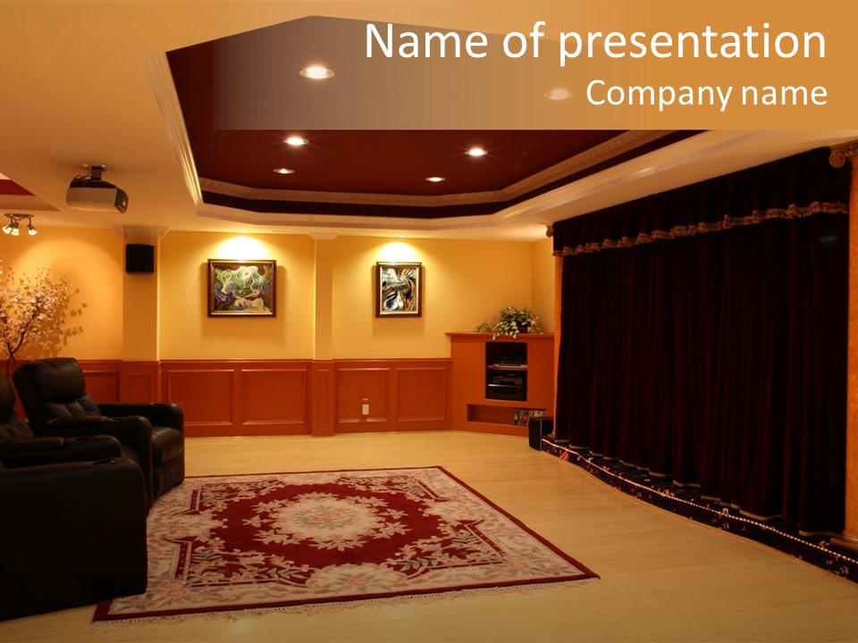 Curtain Brown Entertainment PowerPoint Template