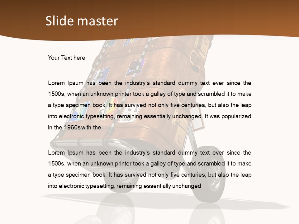 Traveler Rendered Bag PowerPoint Template