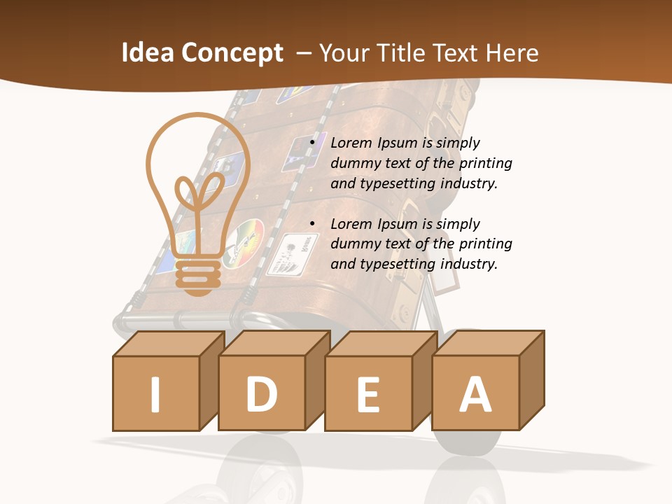 Traveler Rendered Bag PowerPoint Template