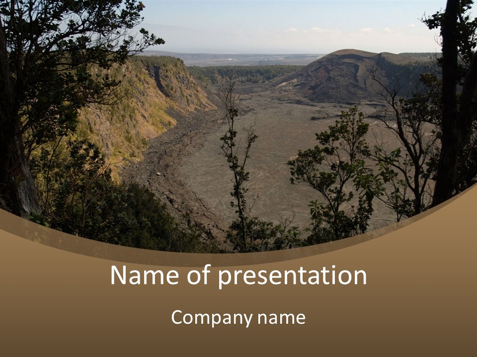 Kilauea Crater Caldera PowerPoint Template