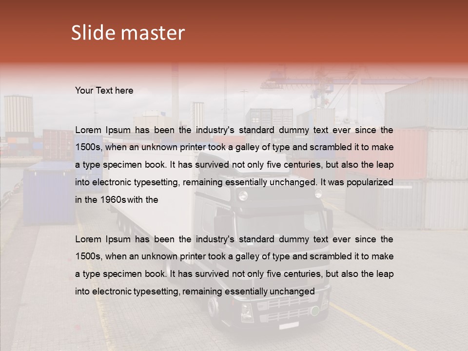 Driving Delivery Truck Vehicle PowerPoint Template
