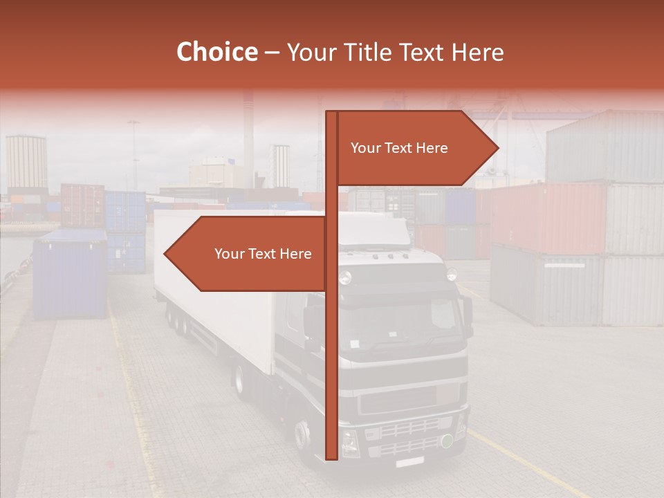 Driving Delivery Truck Vehicle PowerPoint Template