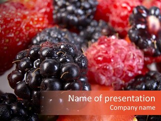 Textures Raspberry Food PowerPoint Template
