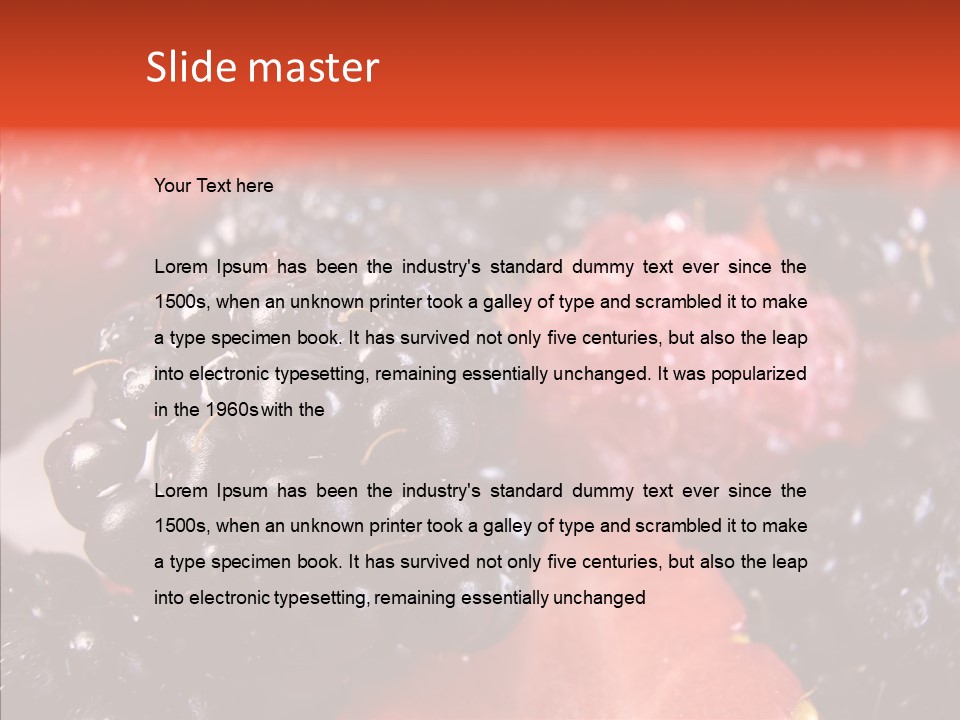 Textures Raspberry Food PowerPoint Template