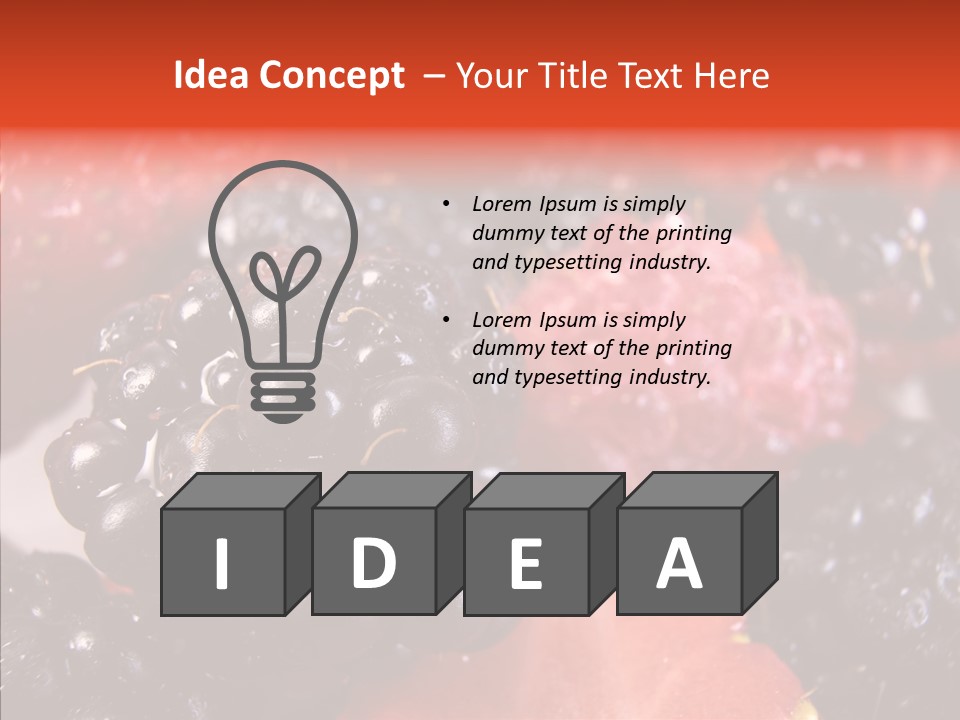 Textures Raspberry Food PowerPoint Template