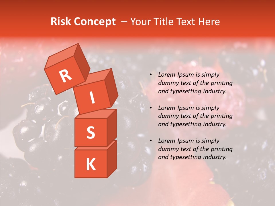 Textures Raspberry Food PowerPoint Template