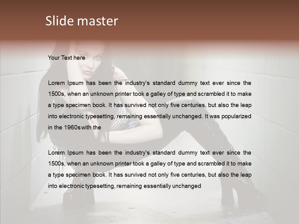Vinyl Black Leather PowerPoint Template