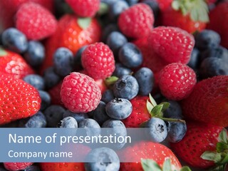 Blueberry Vitamin Colourful PowerPoint Template