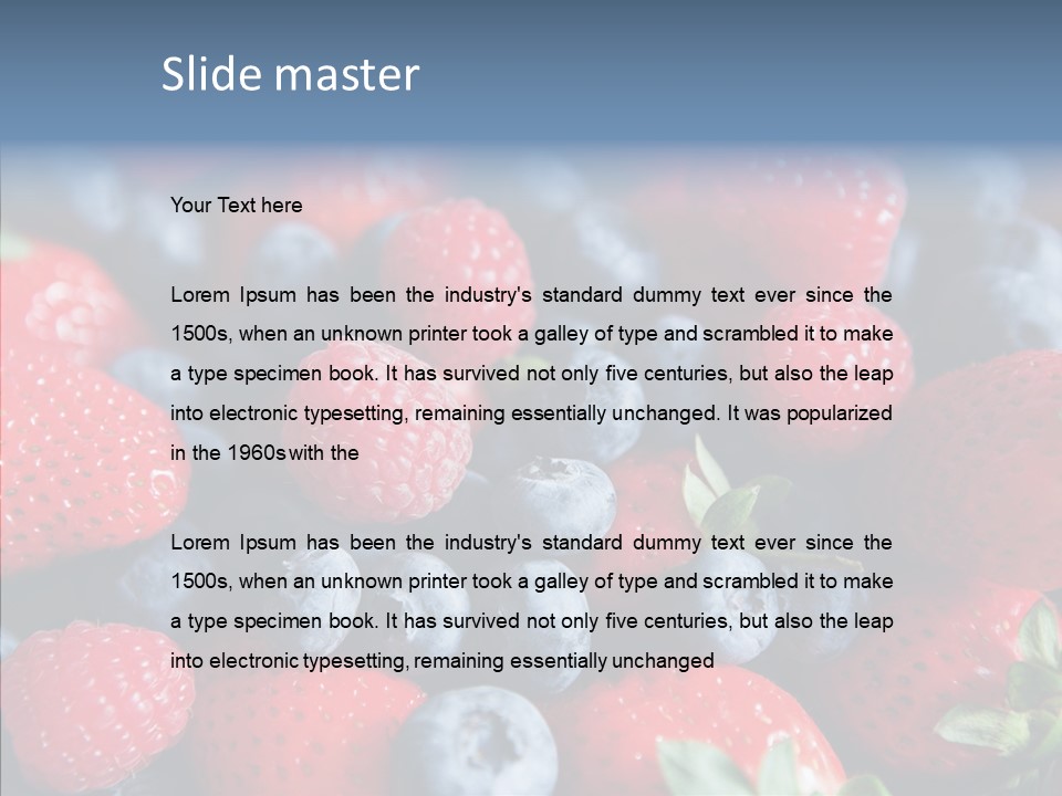 Blueberry Vitamin Colourful PowerPoint Template