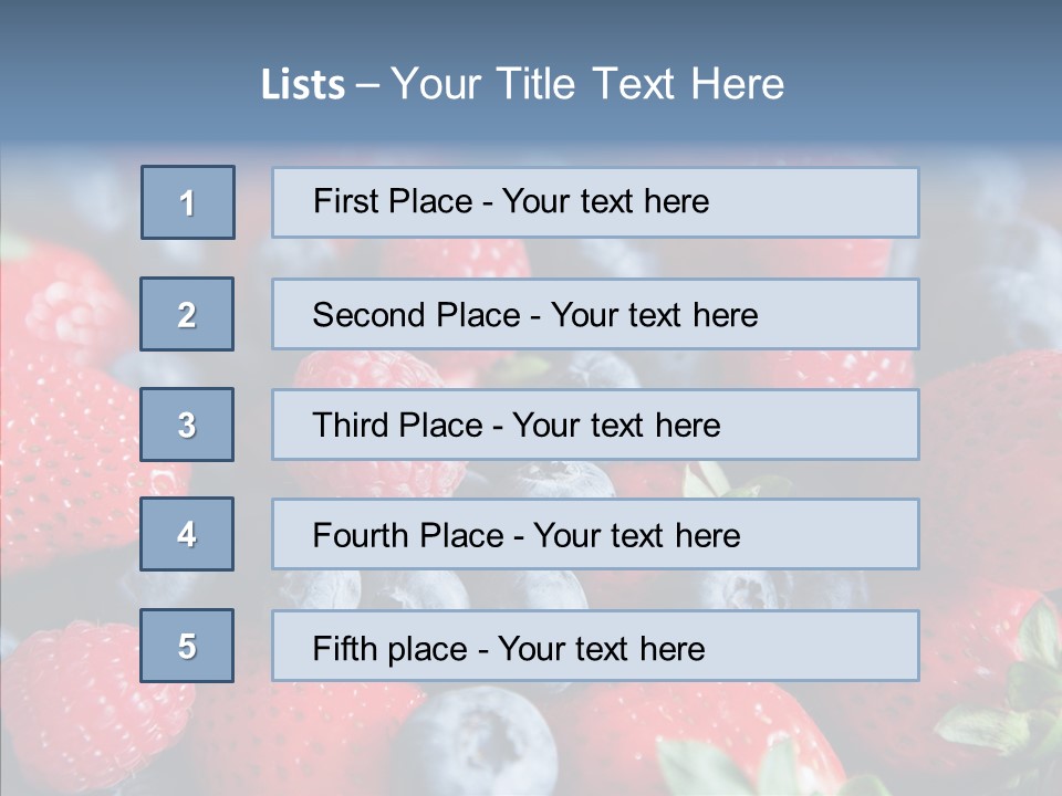 Blueberry Vitamin Colourful PowerPoint Template