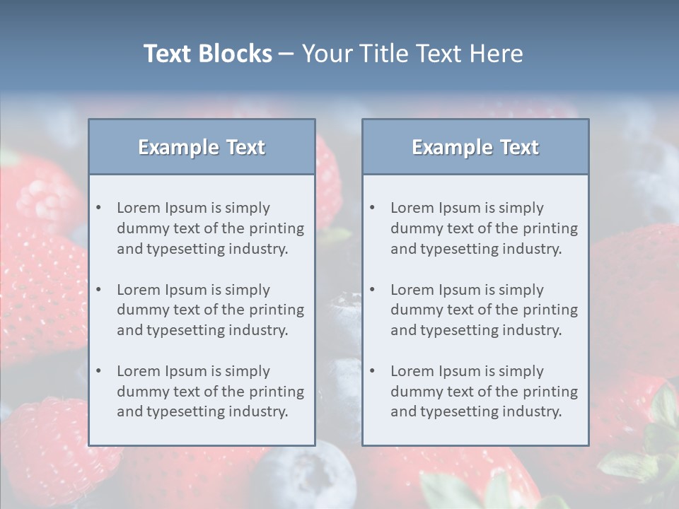 Blueberry Vitamin Colourful PowerPoint Template