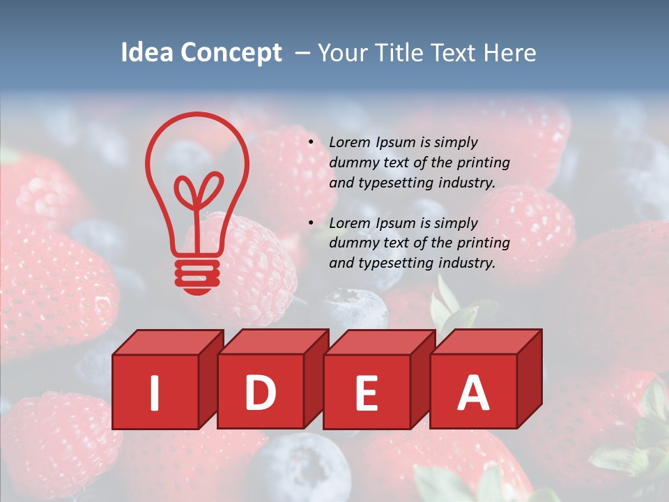 Blueberry Vitamin Colourful PowerPoint Template